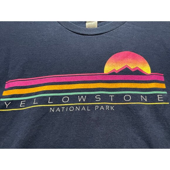 Yellow Stone National Park shirt mens large long sleeve blue - Picture 4 of 9